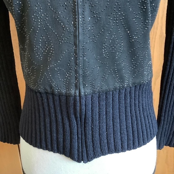 St. John Sport Black Zip-Up Rib Knit Cardigan Sz-P - Picture 6 of 9